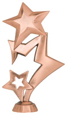 6" Bronze 3-Star Metal Figure