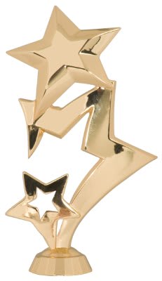 6" Gold 3-Star Metal Figure