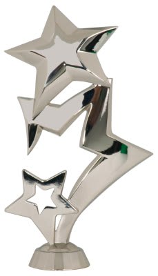 6" Silver 3-Star Metal Figure