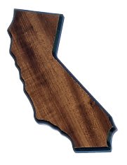 7" x 19 3/8" Walnut Finish Black Edge California State Plaque