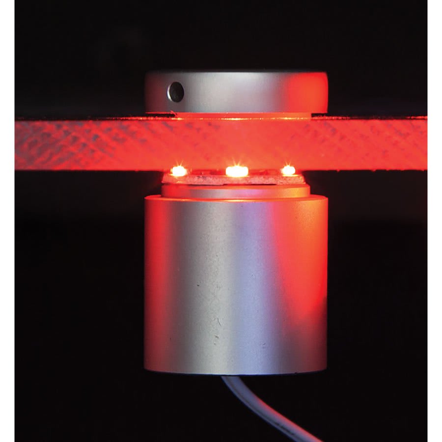 1.25" x 1" Kota Pro Satin Silver, LED=Red