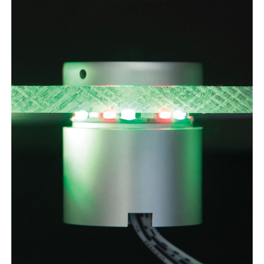 1 1/4" x 1" Kota Pro Satin Silver, LED=multi color