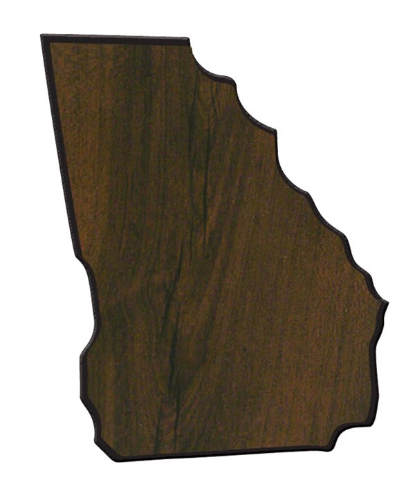 9" x 12" Walnut Finish Black Edge Georgia State Plaque