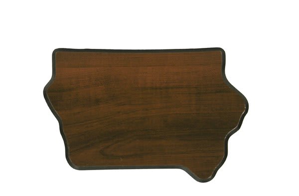 4 3/4" x 7 1/2" Walnut Finish Black Edge Iowa State Plaque