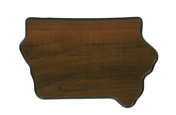 6" x 8 3/4" Walnut Finish Black Edge Iowa State Plaque