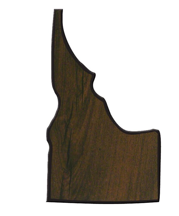 6" x 10" Walnut Finish Black Edge Idaho State Plaque
