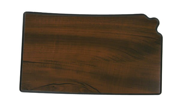 6" x 10 1/4" Walnut Finish Black Edge Kansas State Plaque