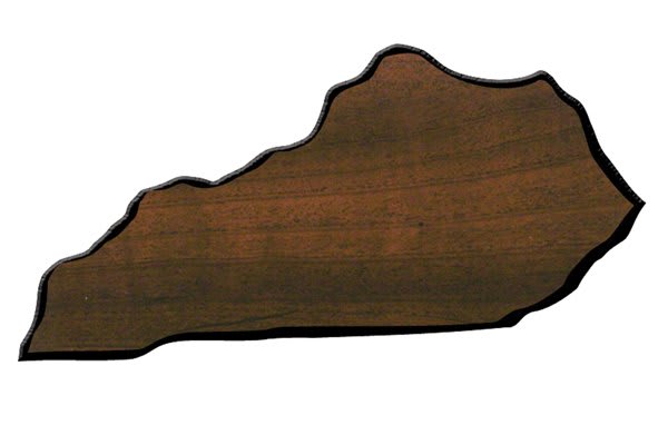 5 1/4" x 11" Walnut Finish Black Edge Kentucky State Plaque