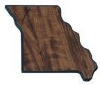 9 1/2" x 10 1/2" Walnut Finish Black Edge Missouri State Plaque