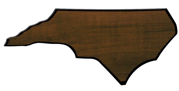 6" x 15 1/2" Walnut Finish Black Edge North Carolina State Plaque