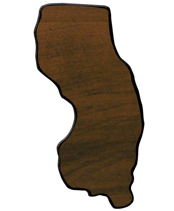 6 1/4" x 11 1/2" Walnut Finish Black Edge New Jersey State Plaque