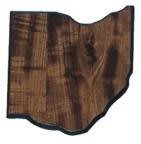 8 1/4" x 9 1/2" Walnut Finish Black Edge Ohio State Plaque