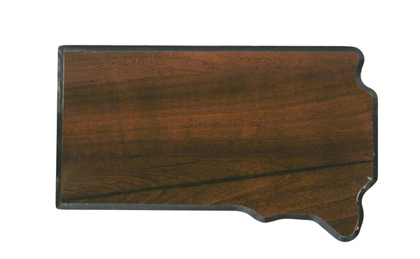 6" x 10" Walnut Finish Black Edge South Dakota State Plaque