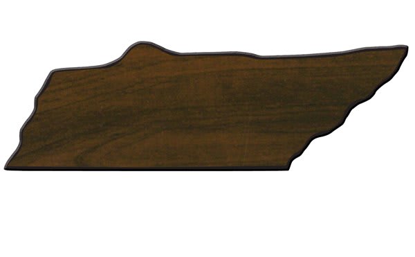 5 1/2" x 16 1/2" Walnut Finish Black Edge Tennessee State Plaque