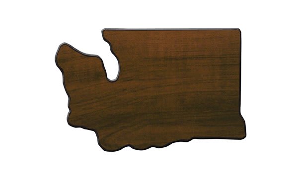6 1/2" x 10" Walnut Finish Black Edge Washington State Plaque