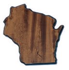 11 1/2" x 12" Walnut Finish Black Edge Wisconsin State Plaque