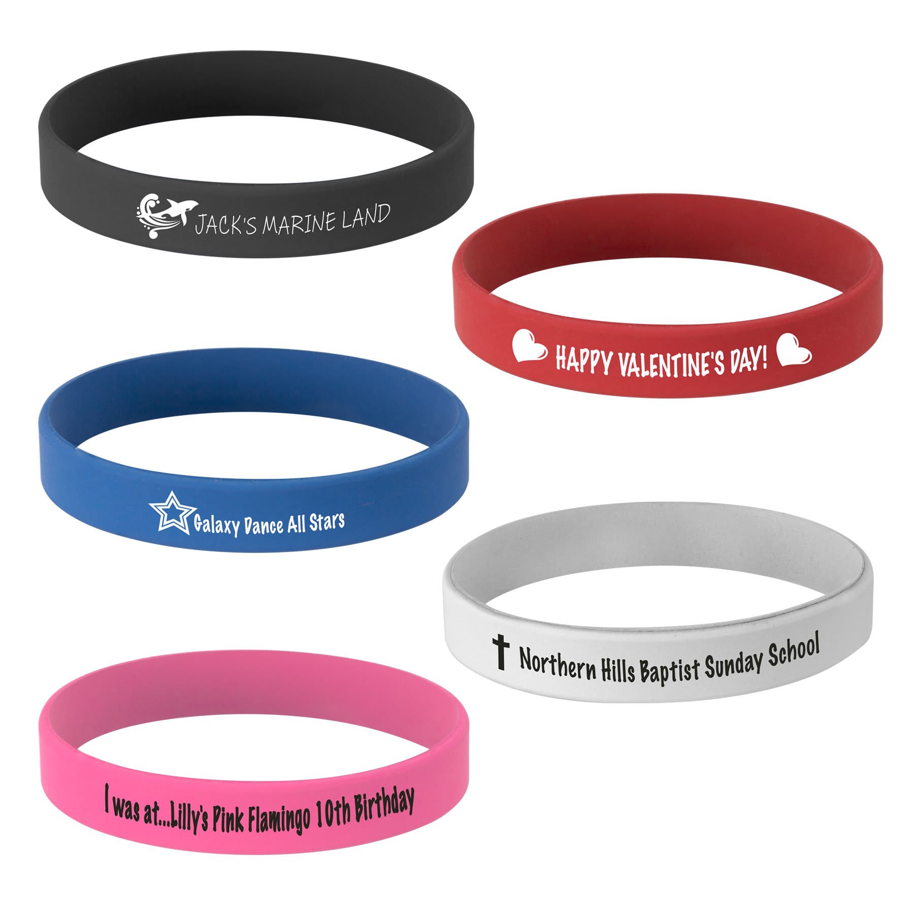 3 3/4" Laserable Silicone Bracelet Sample Set