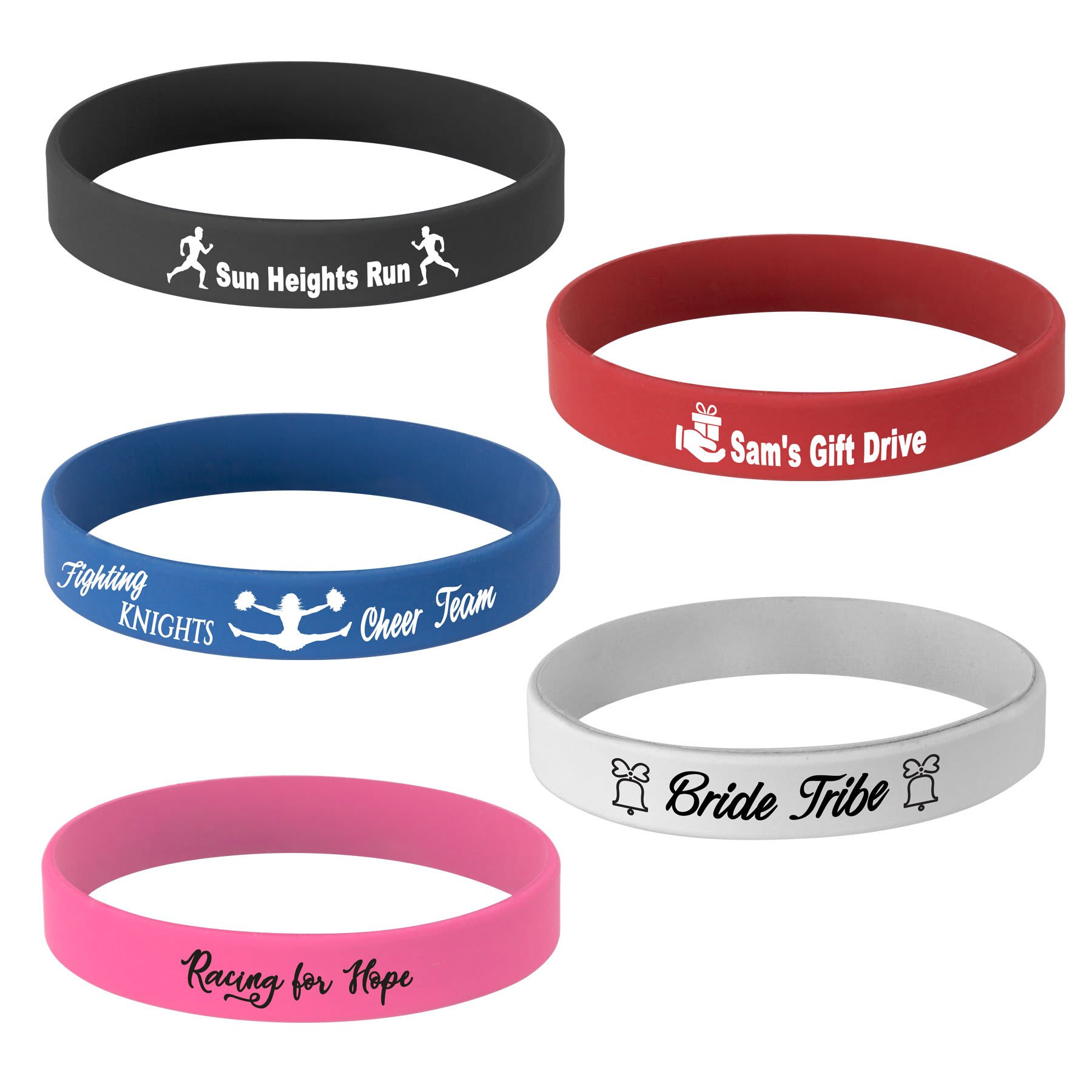 4 1/8" Laserable Silicone Bracelet Sample Set