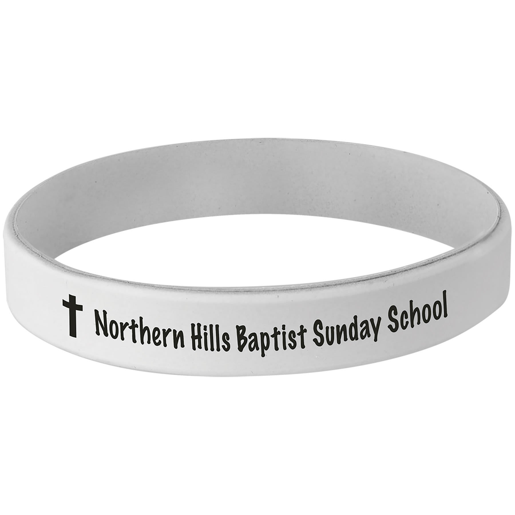 3 3/4" White/Black Laserable Bracelet