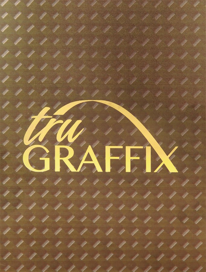 12" x 24" x .018" Black Carbon Fiber Tru Graffix Brass Plated Steel