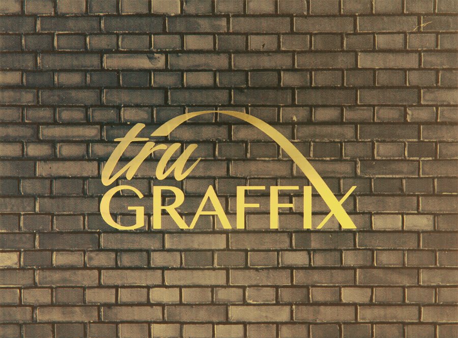 12" x 24" x .018" Black Brick Tru Graffix Brass Plated Steel