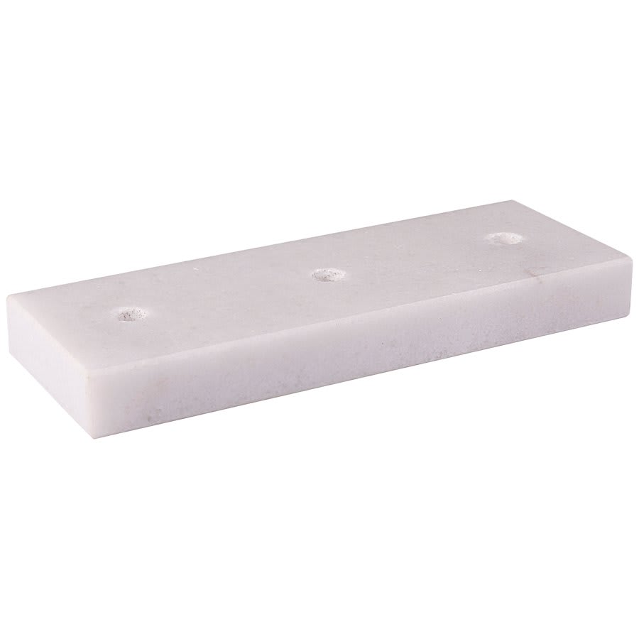 2 1/2" x 7" White 3-Hole Trophy Marble Lid