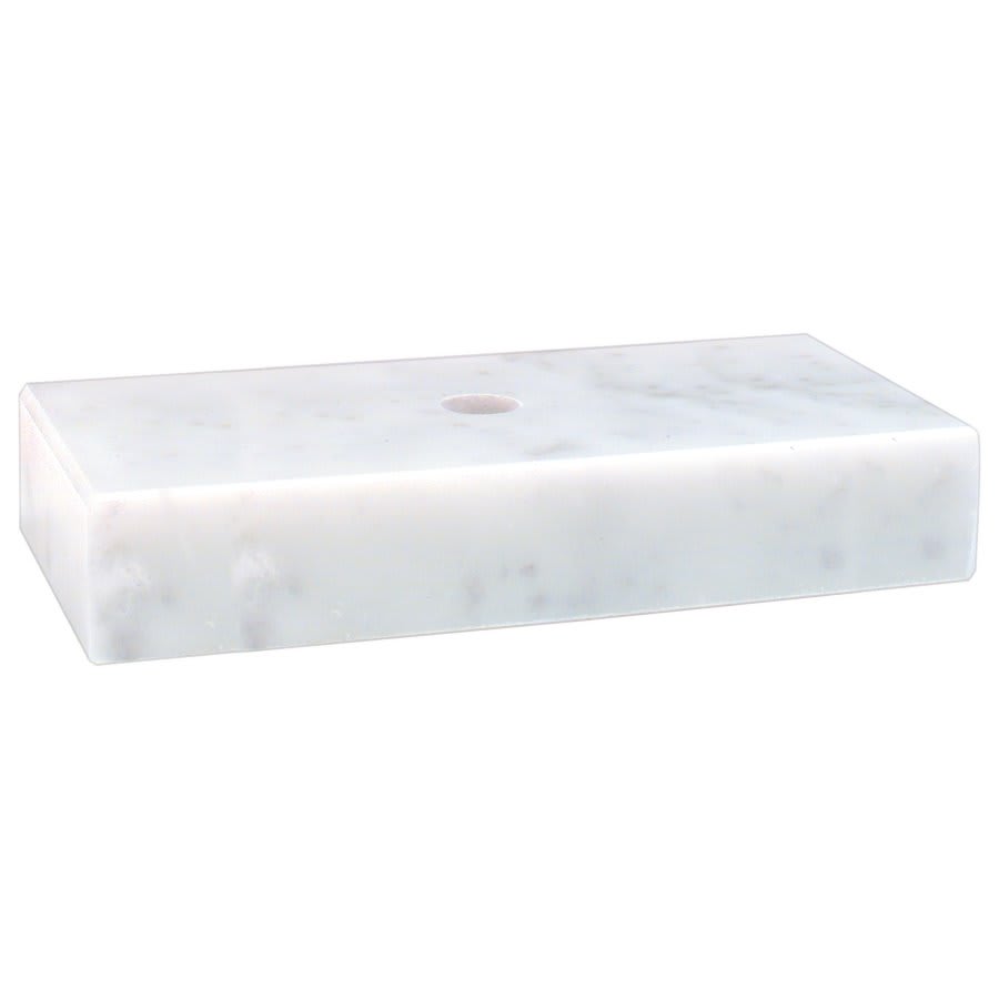 2" x 4" White Centerhole Countersunk Trophy Marble
