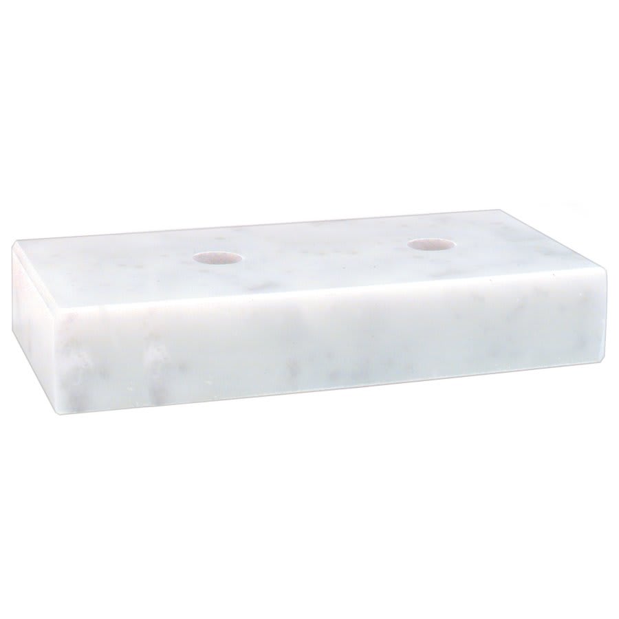 2 1/2" x 5" White 2 Hole Countersunk Trophy Marble