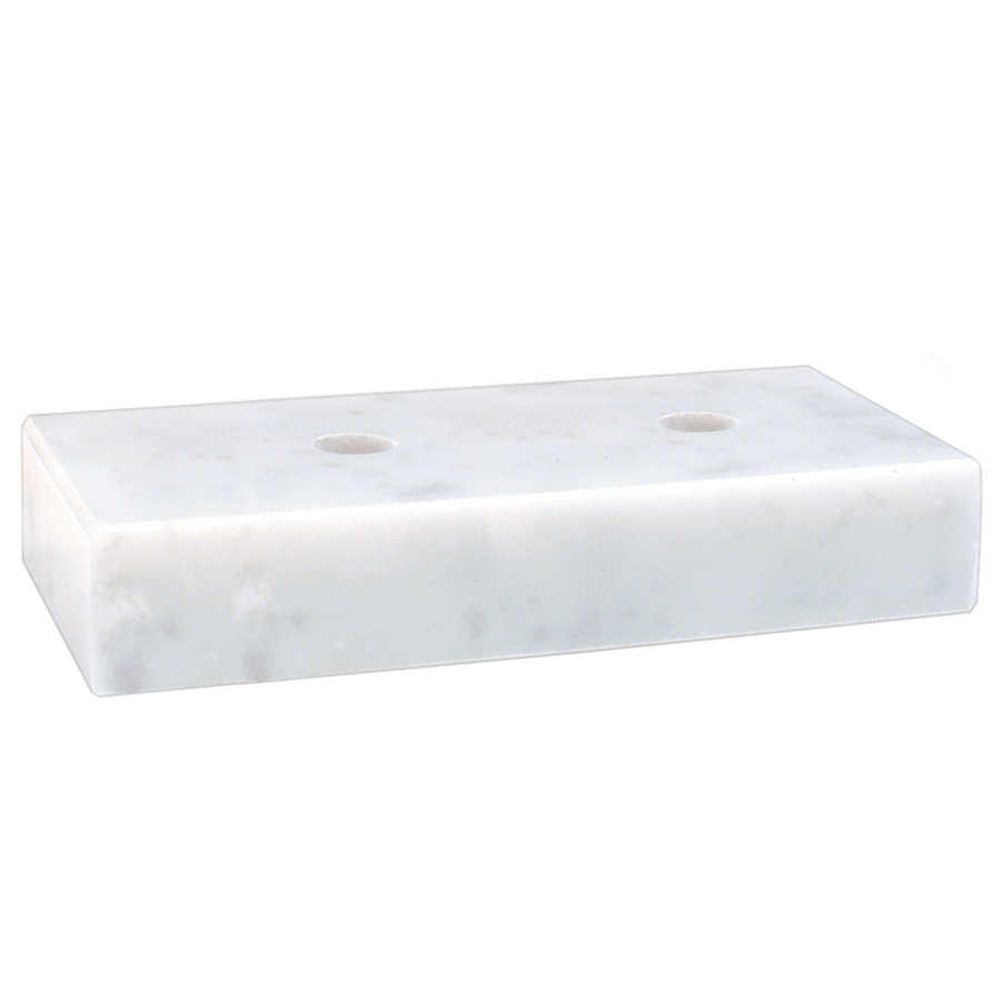2 1/2" x 6" White 2 Hole Countersunk Trophy Marble