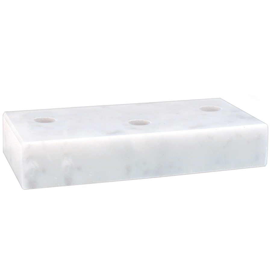 2 1/2" x 6" White 3 Hole Countersunk Trophy Marble
