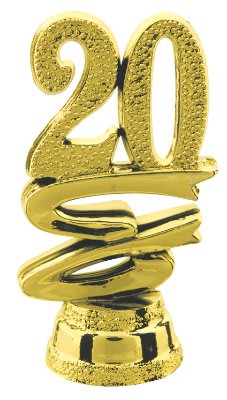 2" Gold "20" Ribbon Standup Trim