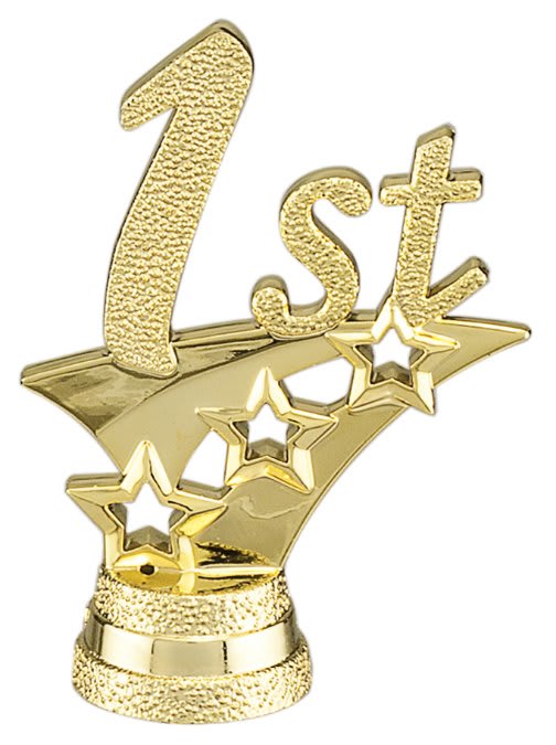 2 1/4" Gold 3-Star 1st Place Trim