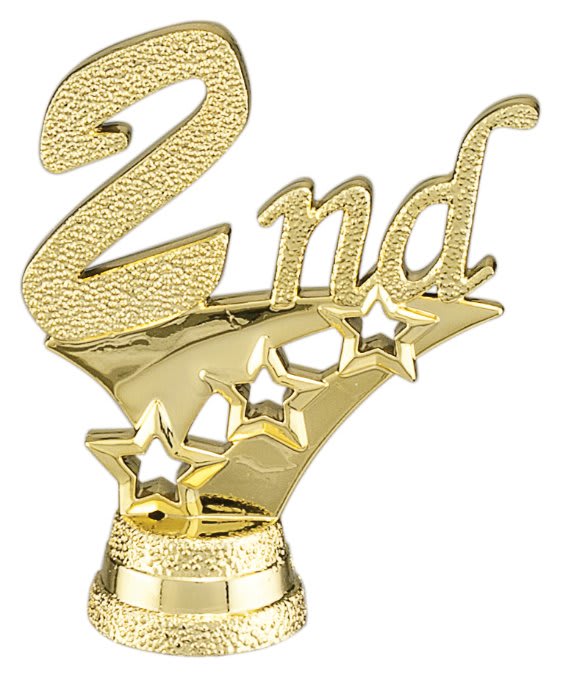 2 1/4" Gold 3-Star 2nd Place Trim