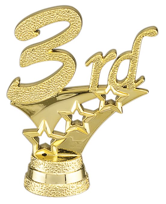 2 1/4" Gold 3-Star 3rd Place Trim