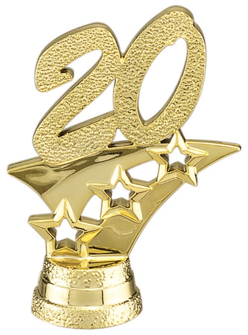 2 1/4" Gold "20" 3-Star Trim