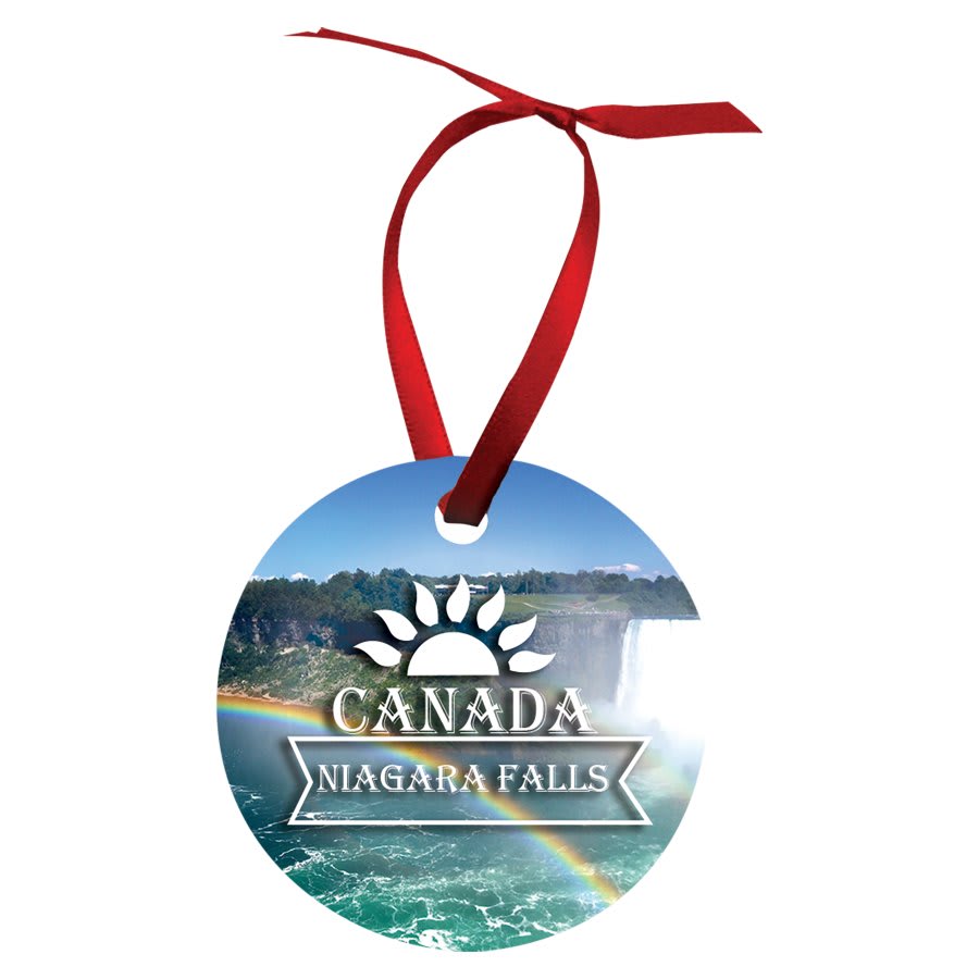 2.75" Gloss White Unisub Aluminum Round Ornament, 2-Sided