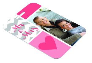 2.75" x 4" Semi-Gloss White Unisub Aluminum Rectangle 2-Sided Bag Tag