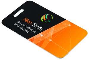 1.75" x 3.5" Semi-Gloss White Unisub Aluminum Rectangle 2-Sided Bag Tag