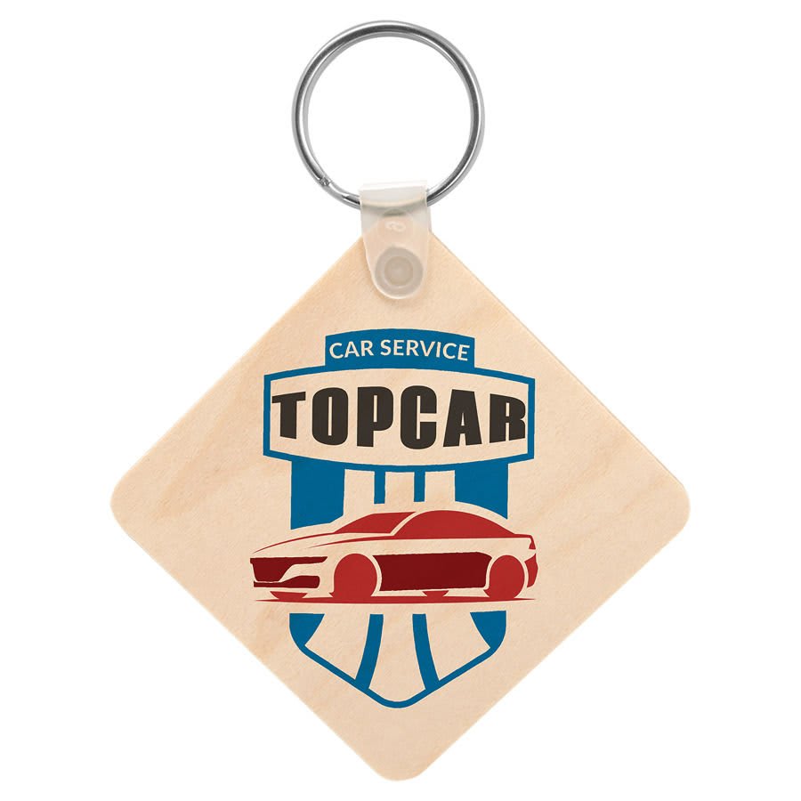 2.25" x 2.25" Square Matte Maple Unisub Sublimatable Keychain