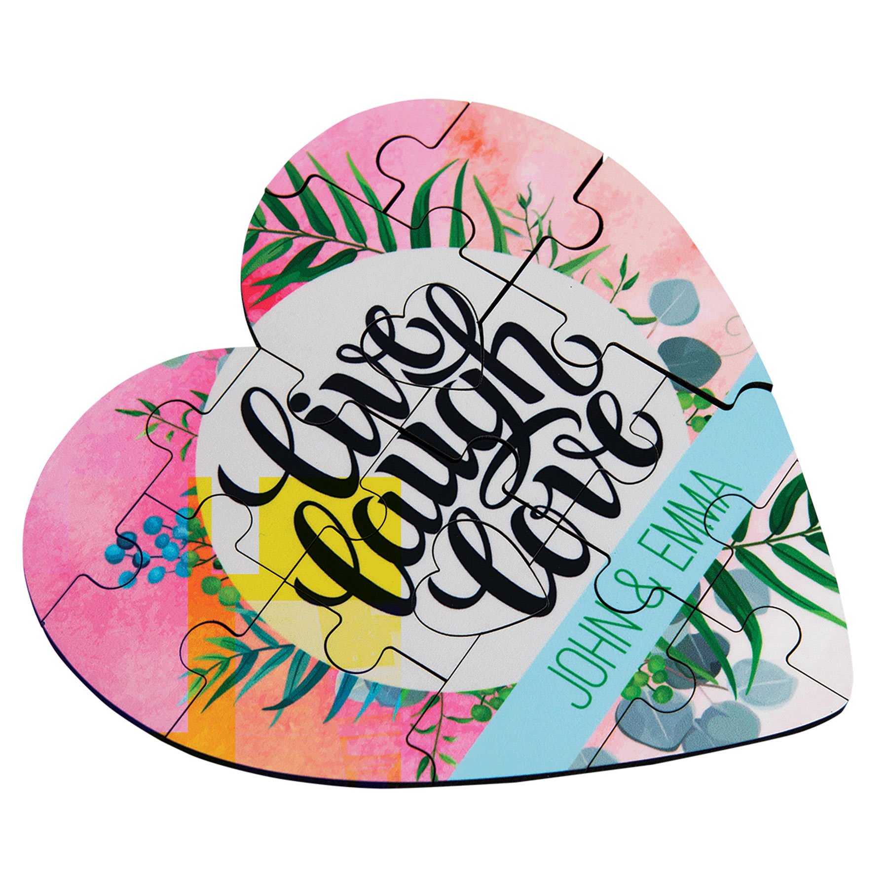 5" x 5" White Sublimatable Heart 16-Piece Puzzle