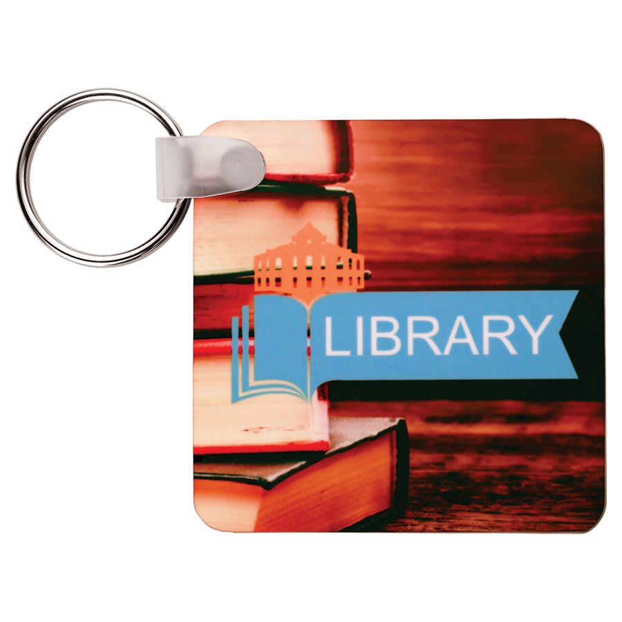 2.25" x 2.25" Gloss White Unisub FRP Sublimatable Square 2-Sided Keychain