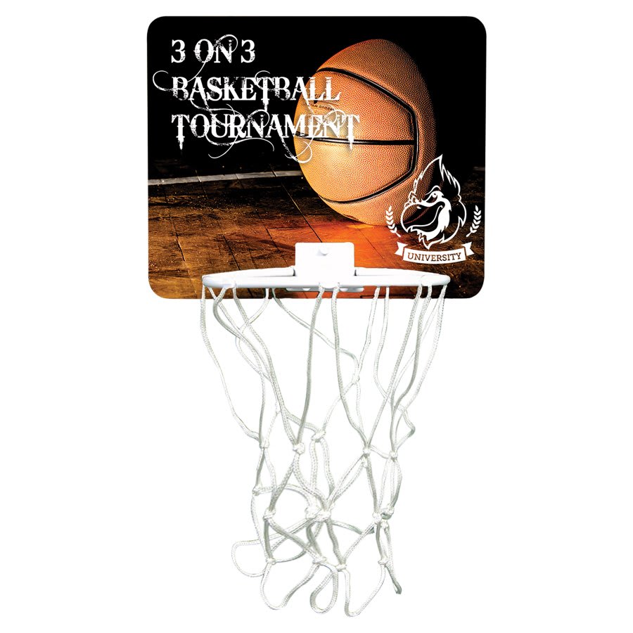 7.5" x 9" Gloss White Unisub Sublimatable Mini Basketball Hoop