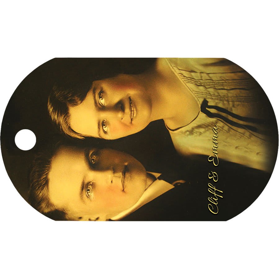 1.15" x 2" White Sublimatable Unisub Aluminum 1-Sided ID Tag