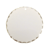 1.25" White Unisub Sublimatable Round Scalloped Edge Pendant