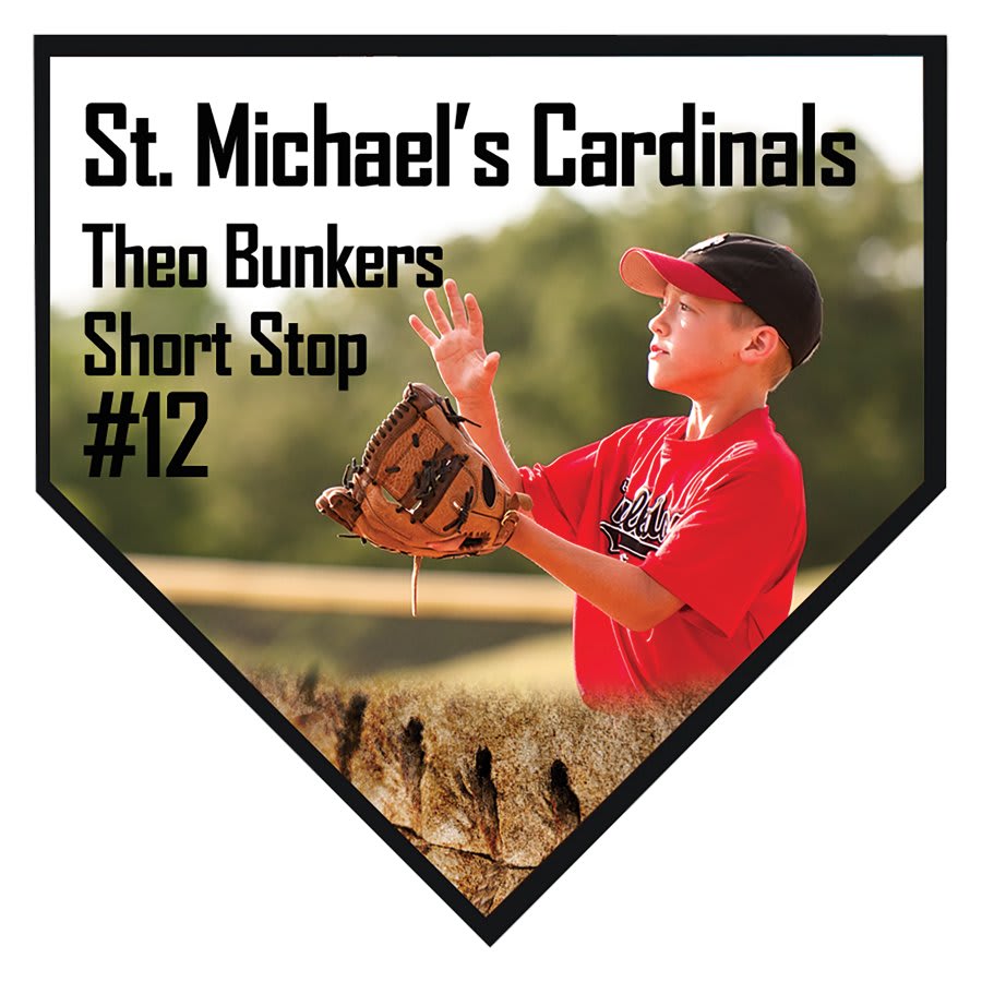 10" x 10" Unisub Sublimatable Large Home Plate Plaque with Black Edge