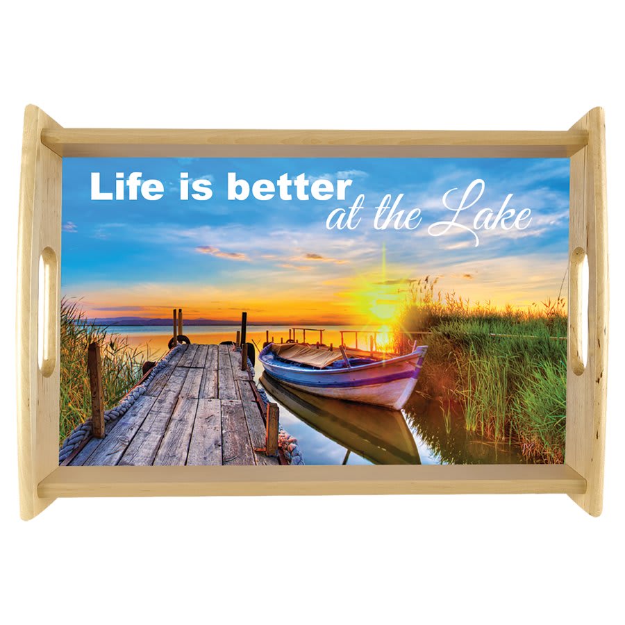 17.625" x 11.875" Unisub Natural Serving Tray with Sublimatable Insert