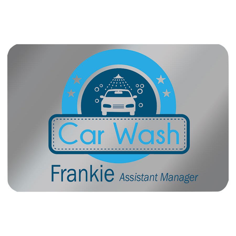 3" x 2" Gloss Silver Unisub Aluminum Name Badge with Radius Corners