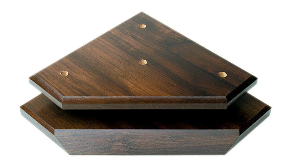 Base Only 8 1/4" x 8 1/4" x 3/4" Value Cherry Finish Slant Front 3-Post Base