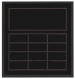 11 3/4" x 12 3/4" Value Matte Black Finish Blank Perpetual Plaque for 12 Plates