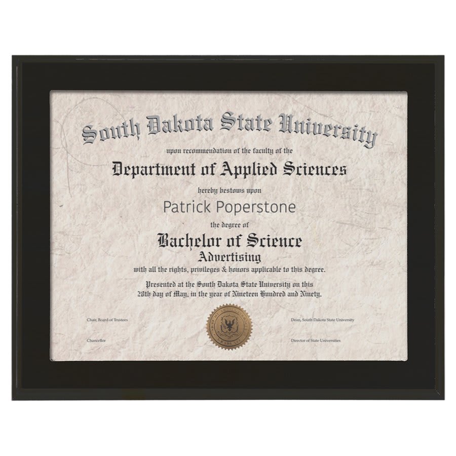 13" x 10 1/2" Value Matte Black Finish Slide-In Plaque w/ 11" x 8 1/2" Window